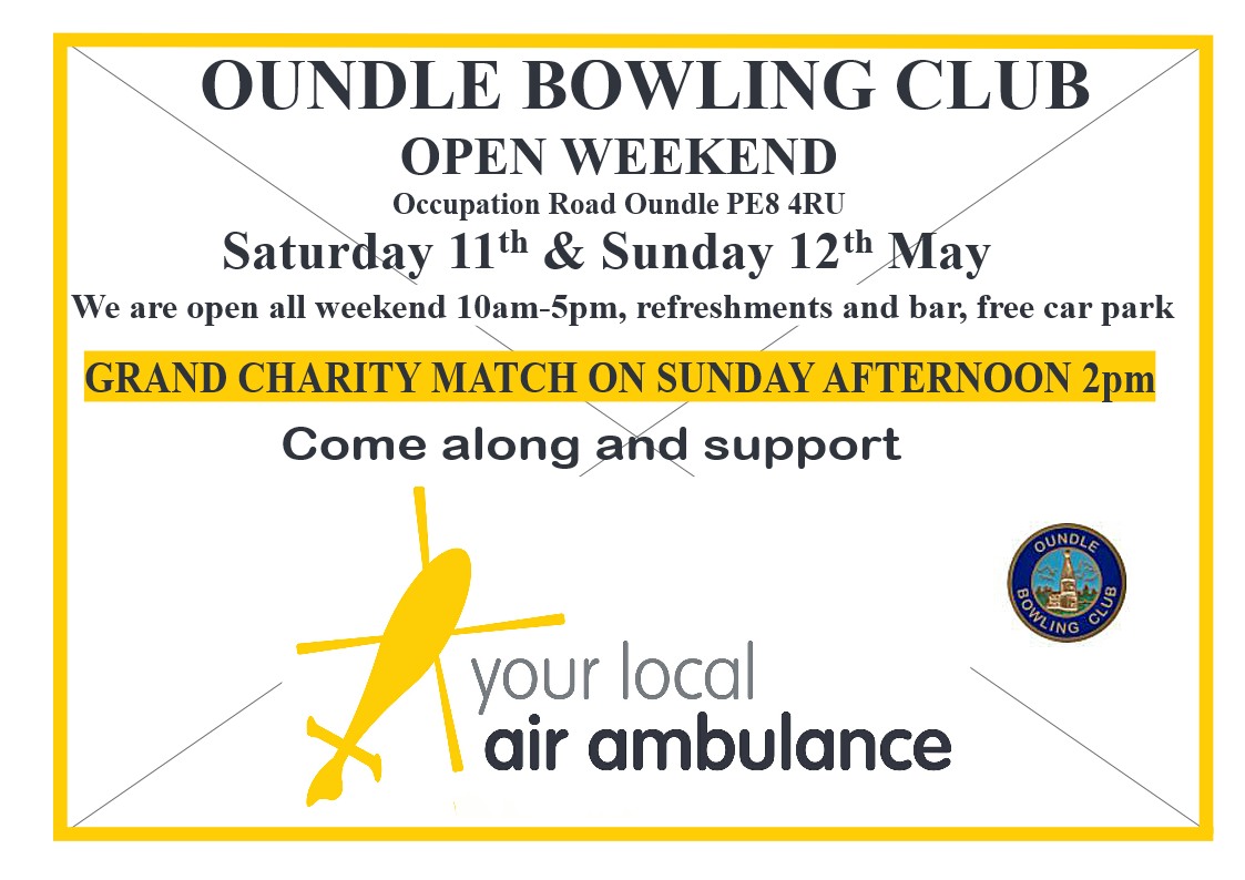 OBC Open Weekend Saturday 11th May & Sunday 12th May